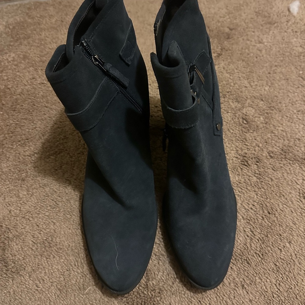 Franco Sarto Navy Suede Ankle Boots